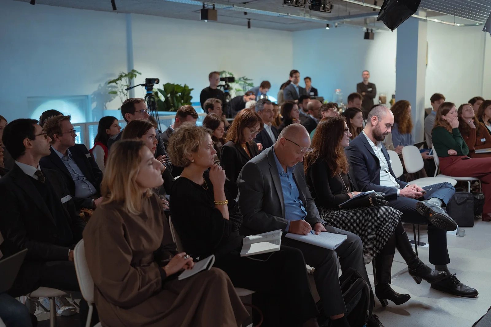 The audience seated for a session